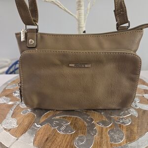 Roots 73 Tan Leather Crossbody/Shoulder Bag for Women
